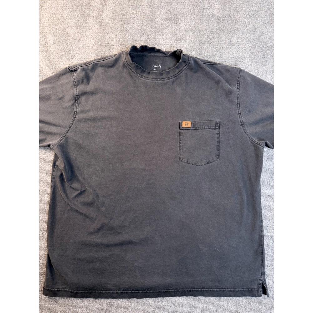 Riggs Workwear Wrangler Shirt Mens 2XL Gray Cotton Pocket Tee Heavyweight Faded
